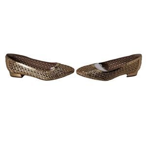 Rockport Women's Tessia 2 Flat Shoes Color Gold Size 9 Wide